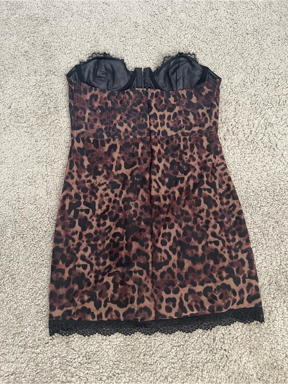 Dollskill Leopard Mini Corset Dress with Lace Detail - Picture 4 of 4
